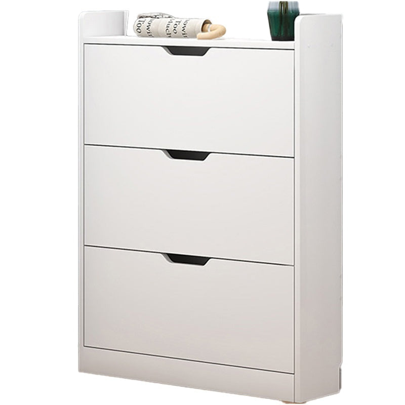 Shoe cabinet storage rack white colour front view