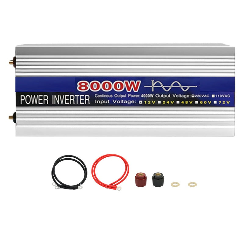 Pure sine wave inverter 8000W front view showing dual digital display