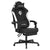 Gaming chair ergonomic black fabric front view
