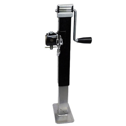 Trailer jack heavy duty showing black galvanised steel body