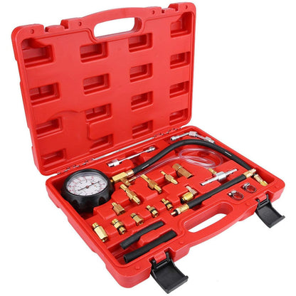Fuel pressure tester front view showing 90mm gauge face