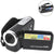 Digital camera 1080p front view showing black plastic body