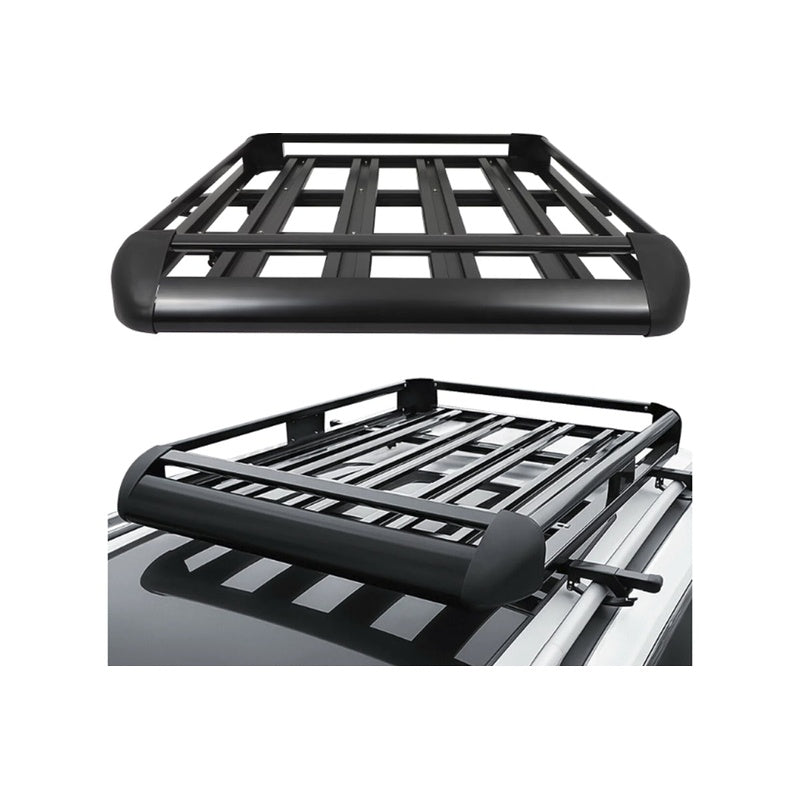 Universal roof rack basket aluminium black side view