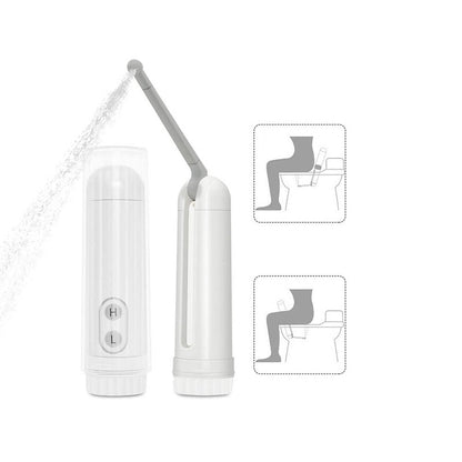 Portable bidet spray showing adjustable 180 degree nozzle
