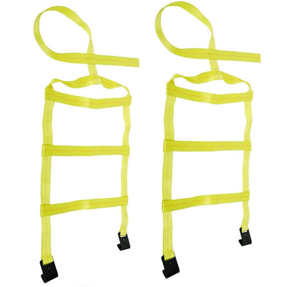 Car tire straps tie downs showing yellow polyester webbing close up