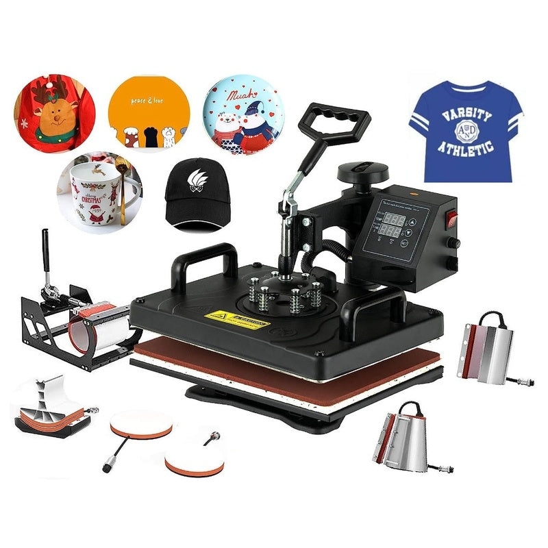 Mug Heat Press Machine showing 12x15 inch Teflon-coated platen
