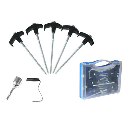 Camping tent pegs 20pcs set with blue carry case