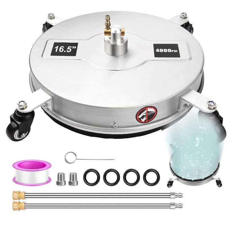 Surface cleaner stainless steel 165 inch top view showing cleaning area