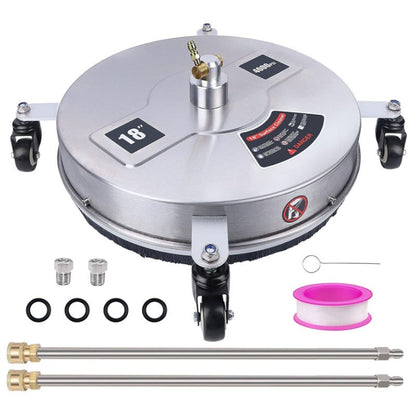 Stainless steel surface cleaner 18 inch showing full top view