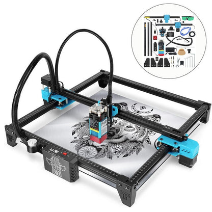 Laser engraver DIY engraving cutting machine top view showing aluminium frame