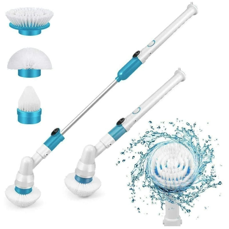 Cordless spin scrubber electric cleaning brush in blue showing main unit