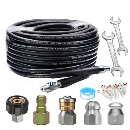 Drain cleaning kit 10m hose with button nose nozzle