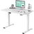Height adjustable desk table 120cm white frame front view