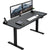 Height adjustable desk table 140cm black frame side view