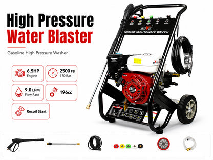 Water blaster petrol high pressure washer with 6.5 hp motor