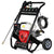 Water blaster high pressure washer side view showing petrol engine