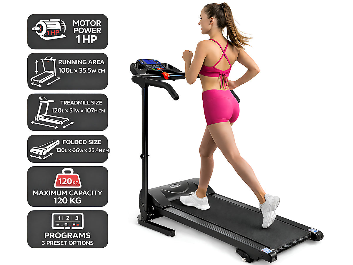 Close up of treadmill running belt in black PVC material