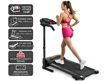 Close up of treadmill running belt in black PVC material