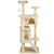 Cat tree scratching post tower beige side view
