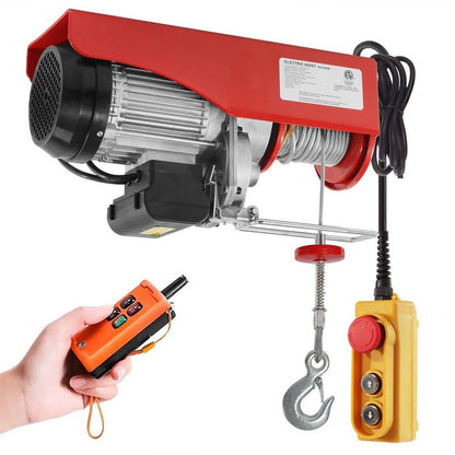 Wireless hoist winch 500kg showing front view with remote control
