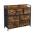 Chest of Drawers Tall boy showing rustic brown fabric drawers