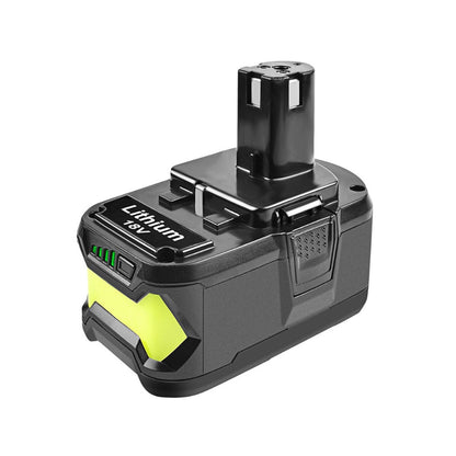 Ryobi 18V 5Ah replacement battery side view showing compact design