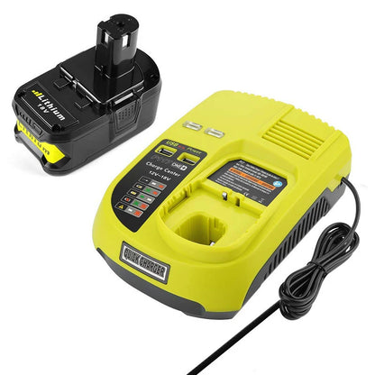 RYOBI 18V 5Ah Battery and Ryobi Battery Charger Compatible Replacement