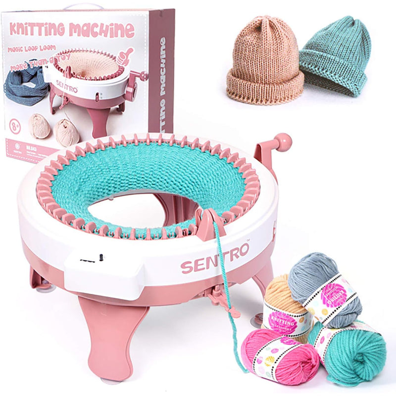 48 needles knitting machine showing full front view in white plastic
