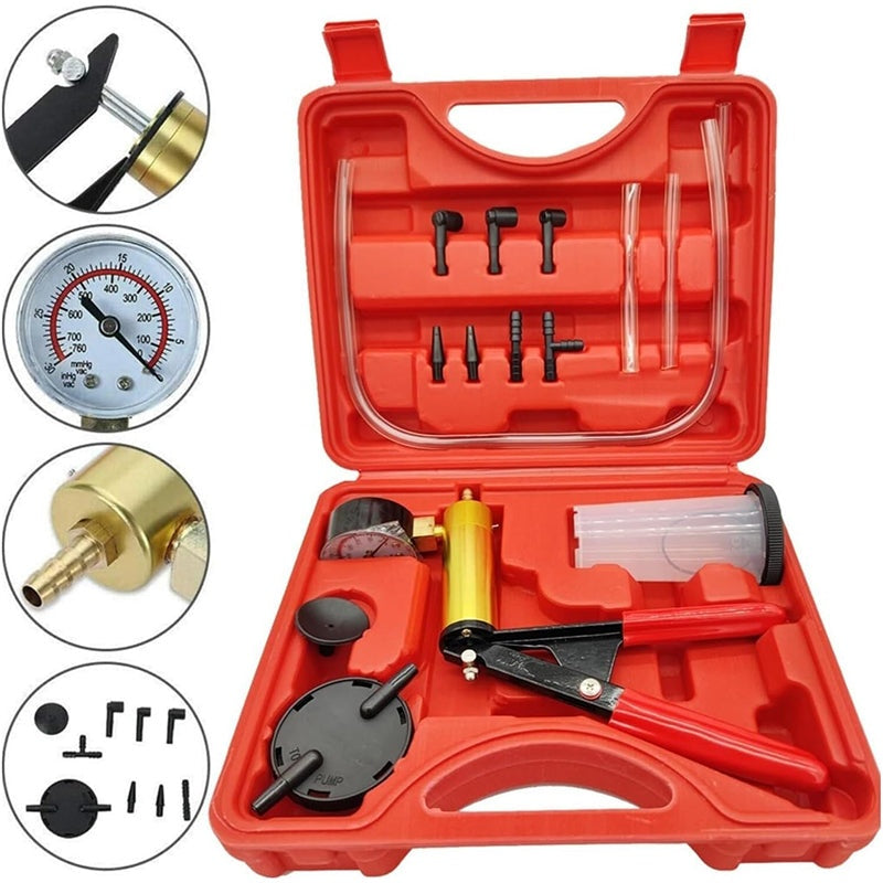 Vacuum pump brake bleeder kit with alloy steel body