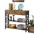 Console table hallway entry table in rustic brown finish side view