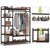 Wardrobe organizer clothes rack front view with hanging rod