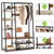 Coat rack clothes rack stand showing rustic brown finish