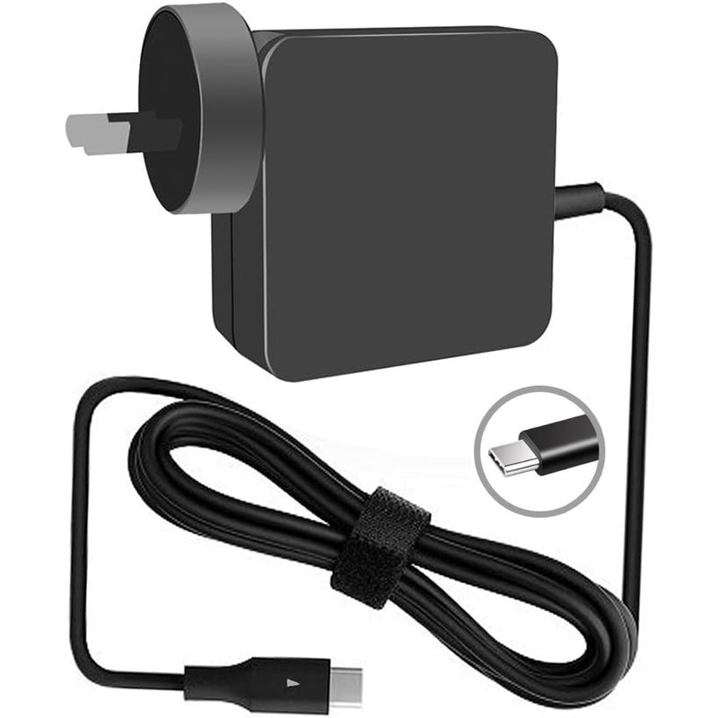 45W AC power adapter charger for Chromebook showing black colour