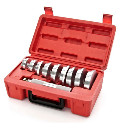 Bearing race and seal installation tool set with aluminium discs