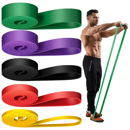 Resistance bands set 5pcs showing all colour variations