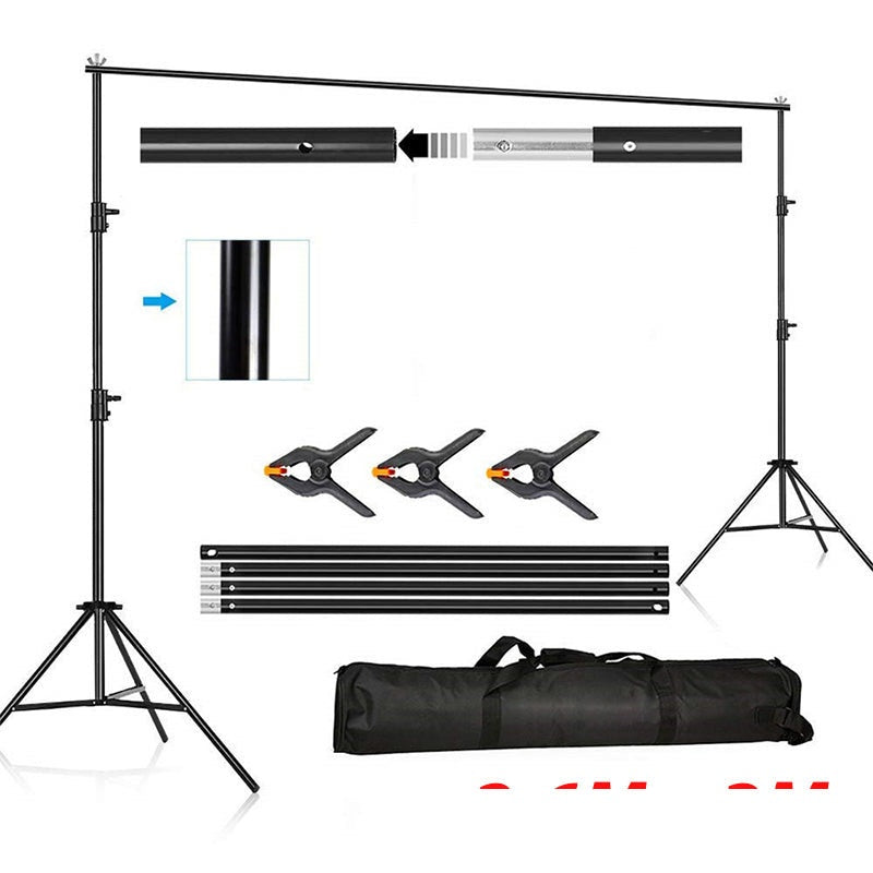Photo studio backdrop stand aluminium frame side view