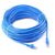 LAN cable 10 metre blue Cat5e RJ45 connector close up