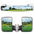 Golf cart mirror set showing left side mirror in black ABS