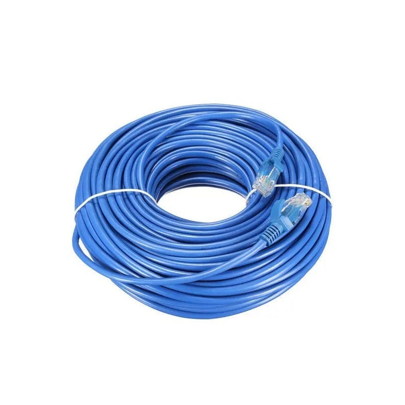 LAN cable Ethernet cable 30 metre blue full length view