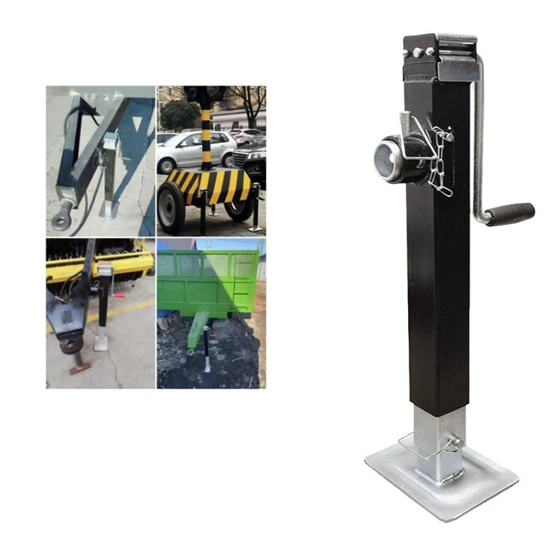 Side view of trailer jack heavy duty 800KG showing black powder coat finish