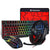 Gaming keyboard mouse set showing RGB backlit keyboard keys