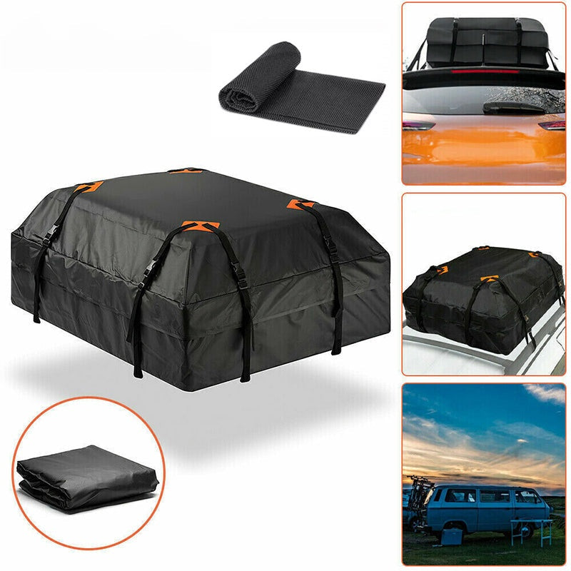 Car roof bag cargo bag in black showing full size