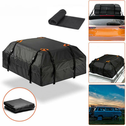 Car roof bag cargo bag in black showing full size