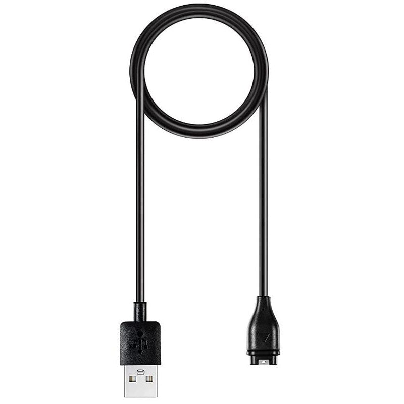 Garmin watch charging cable black colour side view