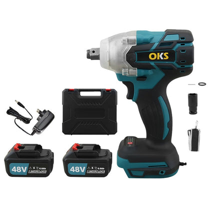 Cordless impact driver showing nylon body and 48v power