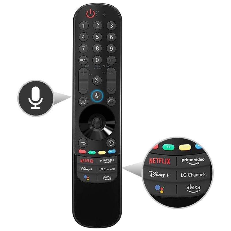 LG Magic Remote replacement showing front buttons and pointer