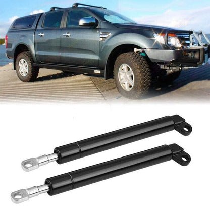Tailgate assist gas strut for Ford Ranger showing stainless steel finish