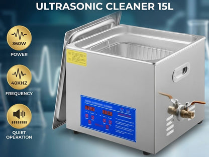 Heated Ultrasonic Cleaner 15L