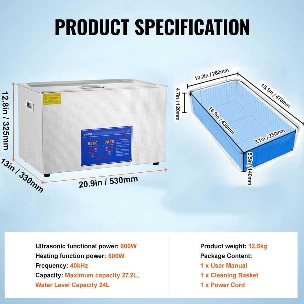 Heated Ultrasonic Cleaner 30L Ultrasonic