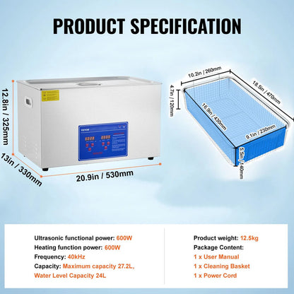 Heated Ultrasonic Cleaner 30L Ultrasonic